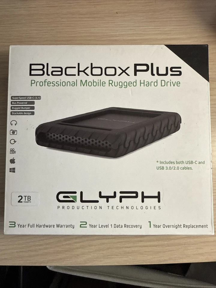 Glyph Technologies Blackbox Plus 2TB External Rugged Mobile Hard Drive #BBPL2000 - Image 1 of 1