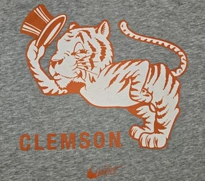 Nike Clemson University Tigers Short Sleeve T Shirt Gray Mens Large - Picture 1 of 7