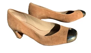Antonio Melani Tacones Gamuza Tostada 2 Tonos Metal Puntera 8.5 M Metálico - Imagen 1 de 5