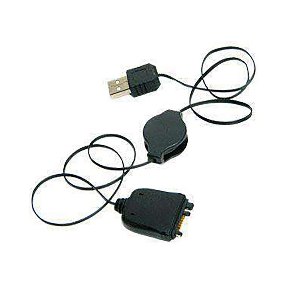 USB RETRACTABLE SYNC DATA CABLE FOR PALM CENTRO 685 & TREO 650 - Black - Image 1 of 1