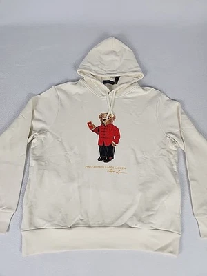 Polo Ralph Lauren Polo Bear Sudadera con Capucha Para Hombre M Beige Off White Pullover Foto 1 de 4