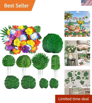 Vibrantes 142 piezas decoraciones tropicales artificiales - perfectas para eventos de Luau y playa Foto 1 de 4