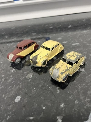Vintage Dinky Toys 3 Very Early Dinky Toy Cars Die Cast - image 1 of 4
