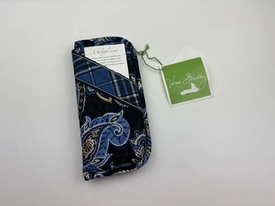 Vera Bradley Retirado Windsor Azul Marino Tela Paisley Acolchado Doble Estuche para Gafas 5A Foto 1 de 4