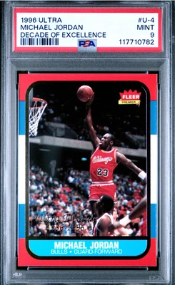 Michael Jordan Card 1996-97 Ultra Decade of Excellence #4 PSA 9 #117710782 - Image 1 of 3