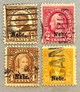 USA 670-671, 673, 679 / 1929 President Nebraska Overprint Stamps Used Toning 679 - Bild 1 von 2