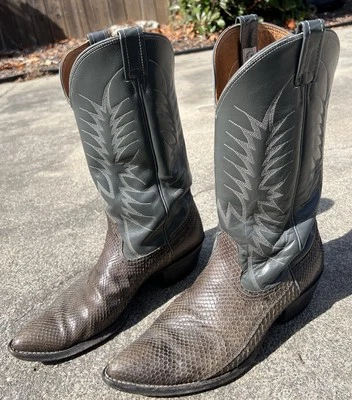Botas vaqueras grises vintage Nocona sonajero piel de serpiente para hombre talla estilo - 9 1/2D Foto 1 de 4