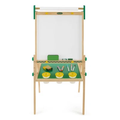 Crayola Kids Dual Sided Wooden Art Easel with Chalkboard and Dry Erase(开箱) — 第 1/4 张图片