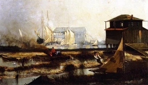 Henry Tanner scena del porto 1876 17"x 22" stampa artistica archivio - Foto 1 di 1