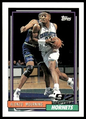 Alonzo Mourning Rookie Rookie Draft RC 1992-93 Topps #393 Charlotte Hornets Foto 1 de 2