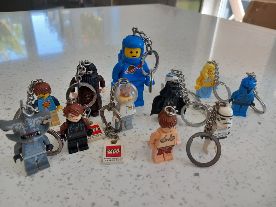 Lego Mini figure Key Chain Key Ring Light Torch Blue Spaceman & 11 others Bundle - Image 1 of 1
