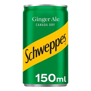 SCHWEPPES CANADA DRY GINGER ALE 24 X 150ML CANS CARBONATED GINGER SOFT DRINKS - Picture 1 of 1