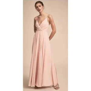 Bhldn Eva Blush Light Pink Chiffon Womens XS Flowy Feminine Wedding Bridesmaid - Picture 1 of 6