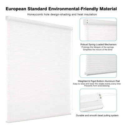 Corded Custom Made Honeycomb Light Filtering Cellular Blinds Window Shades 72 in - Image 1 of 4