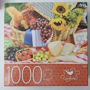 Puzzle Picknickzeit Obst Käse Wein 1000 Teile ergibt 24"x18" Neu Versiegelt - Bild 1 von 6