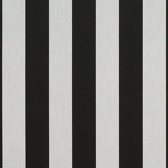 Sunbrella 5704-0000 46" Acrylic Fabric - Beaufort Black/White 6 Bar