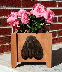 Cocker Spaniel Planter Flower Pot Brown - Picture 1 of 1