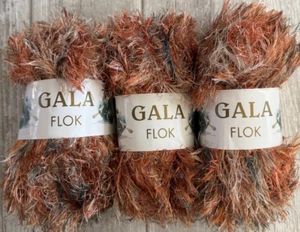 3 Skeins Gala Flok Eyelash Yarn - Multi Color 77 Yards Each 231 Yards Total NEW - Picture 1 of 3