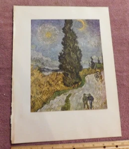 Van Gogh Print 1952 "Road With Cypresses, 1890" - Picture 1 of 4