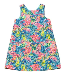 Sigrid Olsen Girls Summer Dress Starfish Seahorse Print A-Line Cotton Sz 5 - Picture 1 of 8