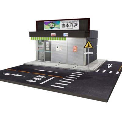 1/64 Scale Diorama Japanese Street Shop Scene with LED for Diecast Car Model - Image 1 of 4