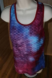 Helix Women L XL Racerback Tank Absolute Stretch Perform Purple Blue RN148287 ! - Picture 1 of 10