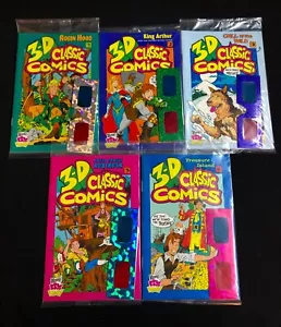 1994 versiegelt Wendys Kinder Mahlzeit 3D Farbe Klassiker Comic Aktivität Buch Menge 5 Sehr guter Zustand - Bild 1 von 9