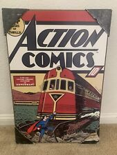 Action Superman Comics Wood Wall DC Art 19in x 13in New!