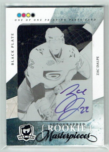 10-11 UD Upper Deck The Cup  Zac Dalpe  1/1  Printing Plate  Rookie  Auto