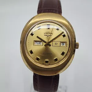 Serviced Vintage Rare 1960's Vulcain H.45.302 Gold Tone Quickset Watch - Picture 1 of 10