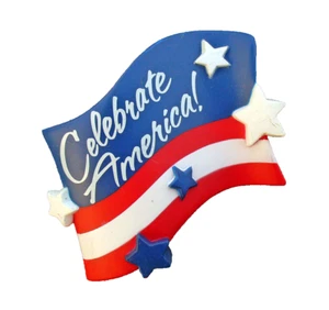 PIN Sello Vintage Patriótico CELEBRAR AMÉRICA Bandera ESTRELLAS RAYAS '92 4 Julio - Imagen 1 de 2