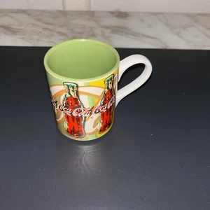 Coca Cola Coffee Cup Mug 4 1/2" Green & Gold Made By Gibson Vintage 2003 - Picture 1 of 6