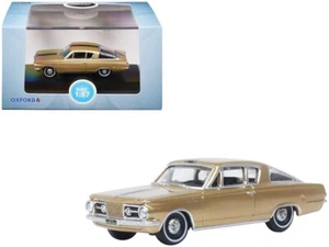 Oxford 1965 Plymouth Barracuda Gold 1/87 (HO) Diecast Model Car 87PB65001 - Picture 1 of 4
