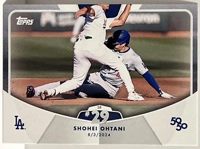 Topps Shohei Ohtani 50/50 Los Angeles Dodgers Stolen Base #29 8/3/2024 Card #62 - Image 1 of 2