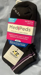 MediPeds Diabetikersocken 4 Paar tief geschnitten schwarz mittlere Größe 6–10 neue Damen - Bild 1 von 16