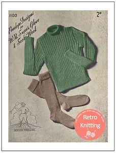 Knitting Pattern for a 1940's Land Army Jumper and Socks  - Picture 1 of 1