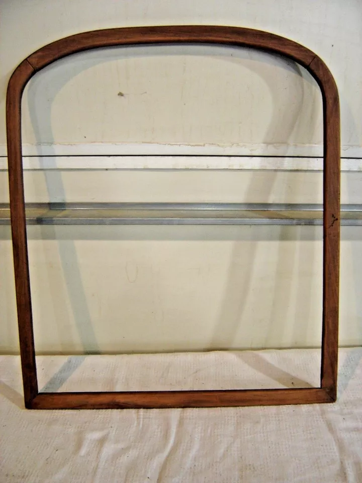 Antique Poplar Vertical Mirror Frame Top corners rounded 28 3/4” wide       #326 - Image 1 of 4