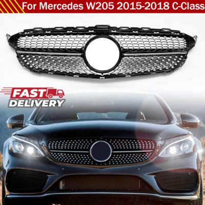 Front Grill For Mercedes Benz 2015-2018 C-Class W205 C250 C300 C350 C43 Grille - Image 1 of 4