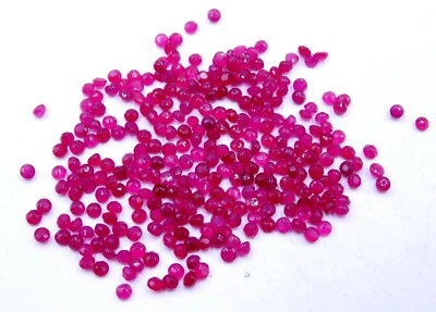 3 MM Dyed Ruby Round Cut Lot Loose Lab Created Gemstone Jewelry Making P-1625 - Image 1 of 2