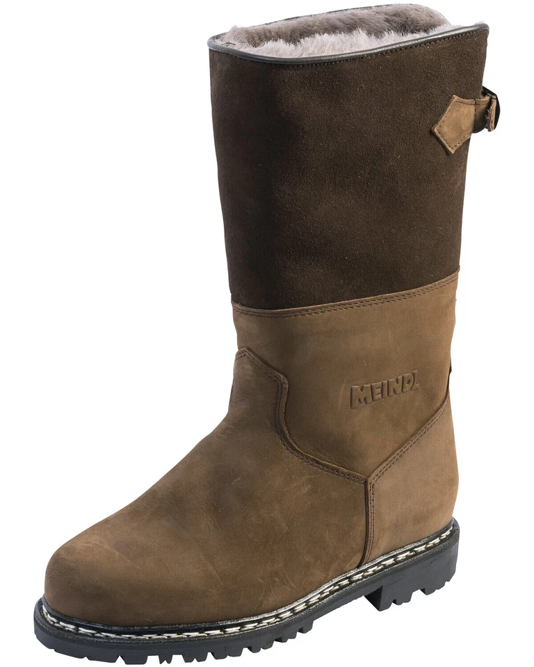 Meindl Damen-Pelzstiefel Arosa Leder Winterstiefel Damen NEU - Bild 1 von 1