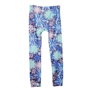 No Boundaries Leggings Womans MEDIUM 7/9 Snowflake Holiday Christmas Ankle Blue - Picture 1 of 8