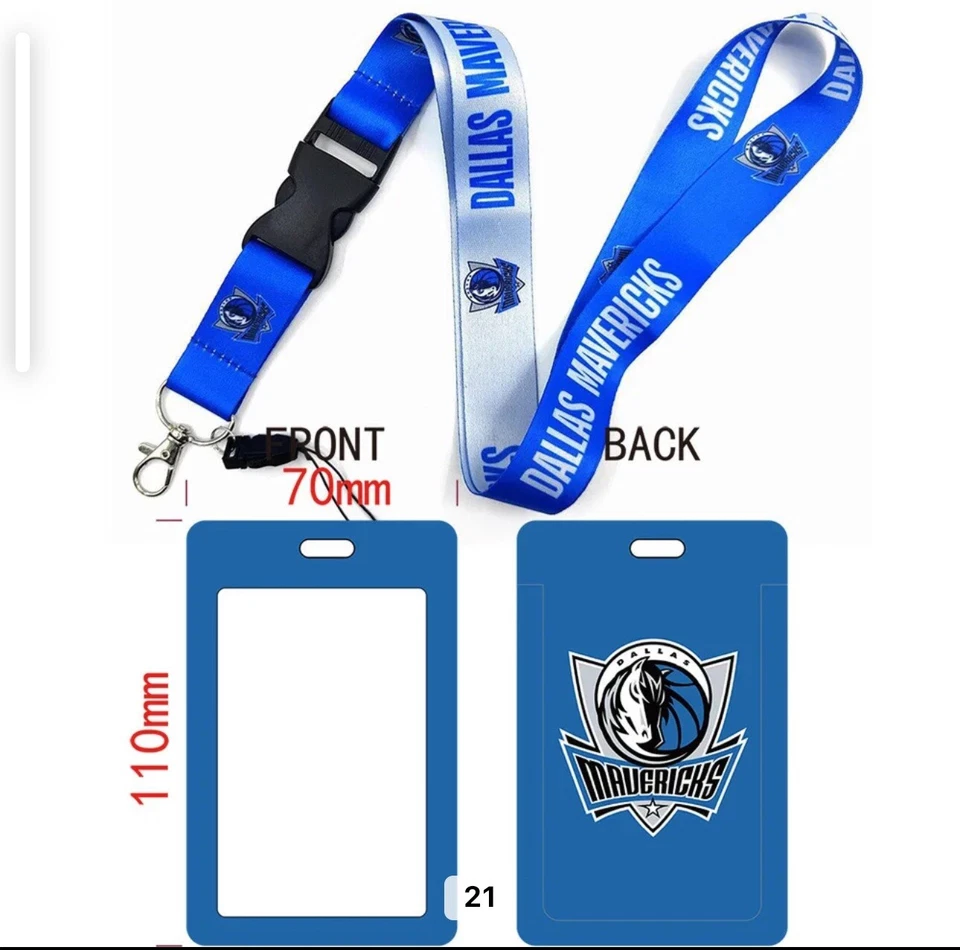 Dallas Mavericks NBA Lanyard Keychain AND ID Tag Holder Basketball Fan Gift - Image 1 of 1