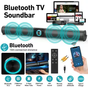 Bluetooth 5.3 Stereo Sound Soundbar Wireless Speaker TV Home Theater Subwoofer - Picture 1 of 18