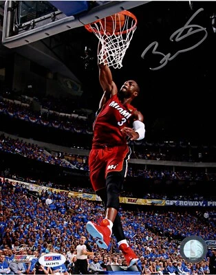 DWYANE WADE PSA/DNA SIGNED 8X10 PHOTOGRAPH MIAMI HEAT AUTOGRAPH BASKETBALL DUNK - Image 1 of 2
