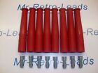 Red Ignition Spark Plug Rubber Boots And Terminals X 8 Full Set V8 Engine Kit Car