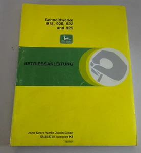 Operating Instructions / Manual John Deere Cutting Units 918 / 920 / 922 / 925 - Picture 1 of 2