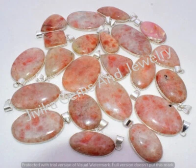 Lote de colgantes con bisel de piedras preciosas naturales enchapados en plata de ley 925 joyas Foto 1 de 4