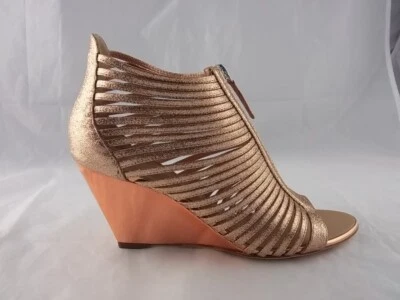 Сандалии Giuseppe Zanotti Glitter Cage размер 39 | 9 зеркальные на танкетке каблук золотистый металлик - Изображение 1 из 4