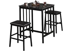 Home Source Industrie, 3 Piece Bistro Set - Brown, Item # 7000-BR, Made in USA - Picture 1 of 10
