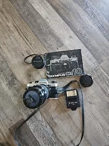 olympus om10 camera 50mm Olympus Lens And Sigma 70-210 Lens And Ansco Flash - Picture 1 of 4